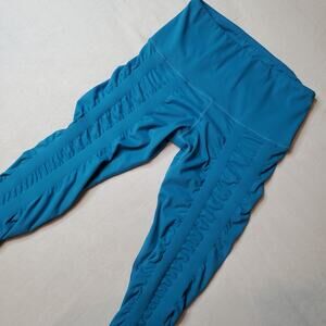 Sweetflexx Women's Size 8 Resistance Crop Leggings High Waist Blue